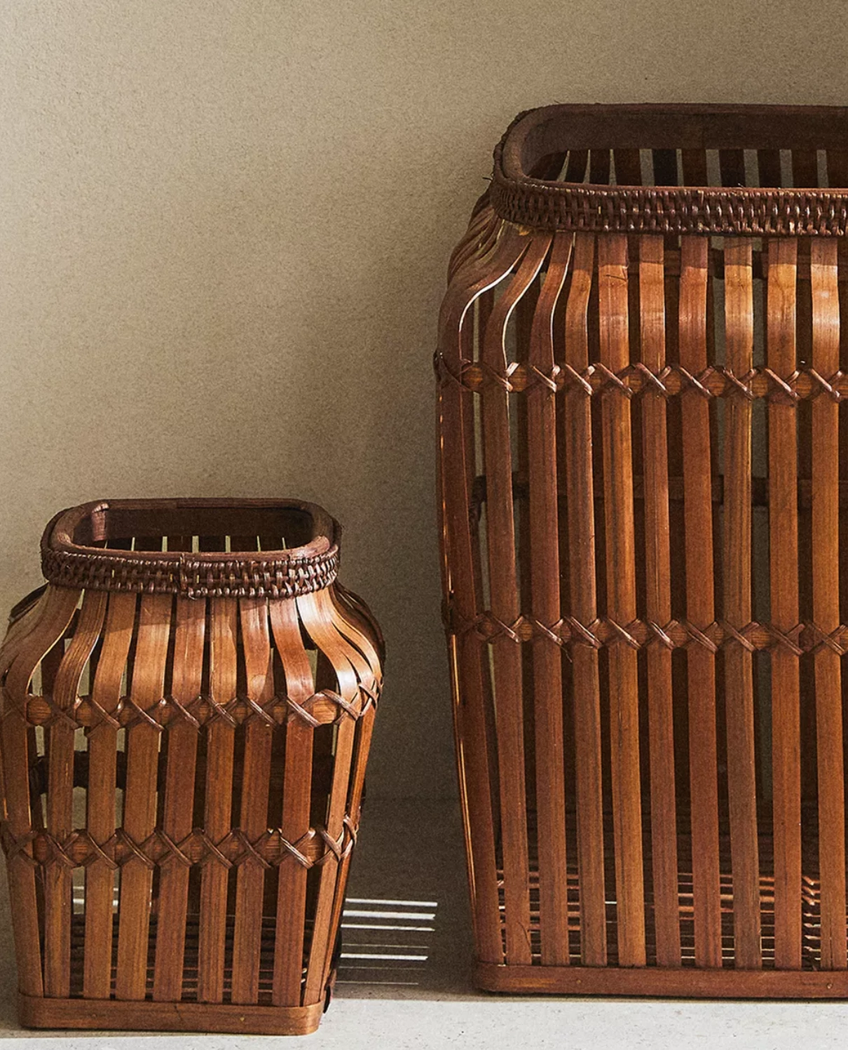 Square bamboo basket, from €29.99, Zara Home