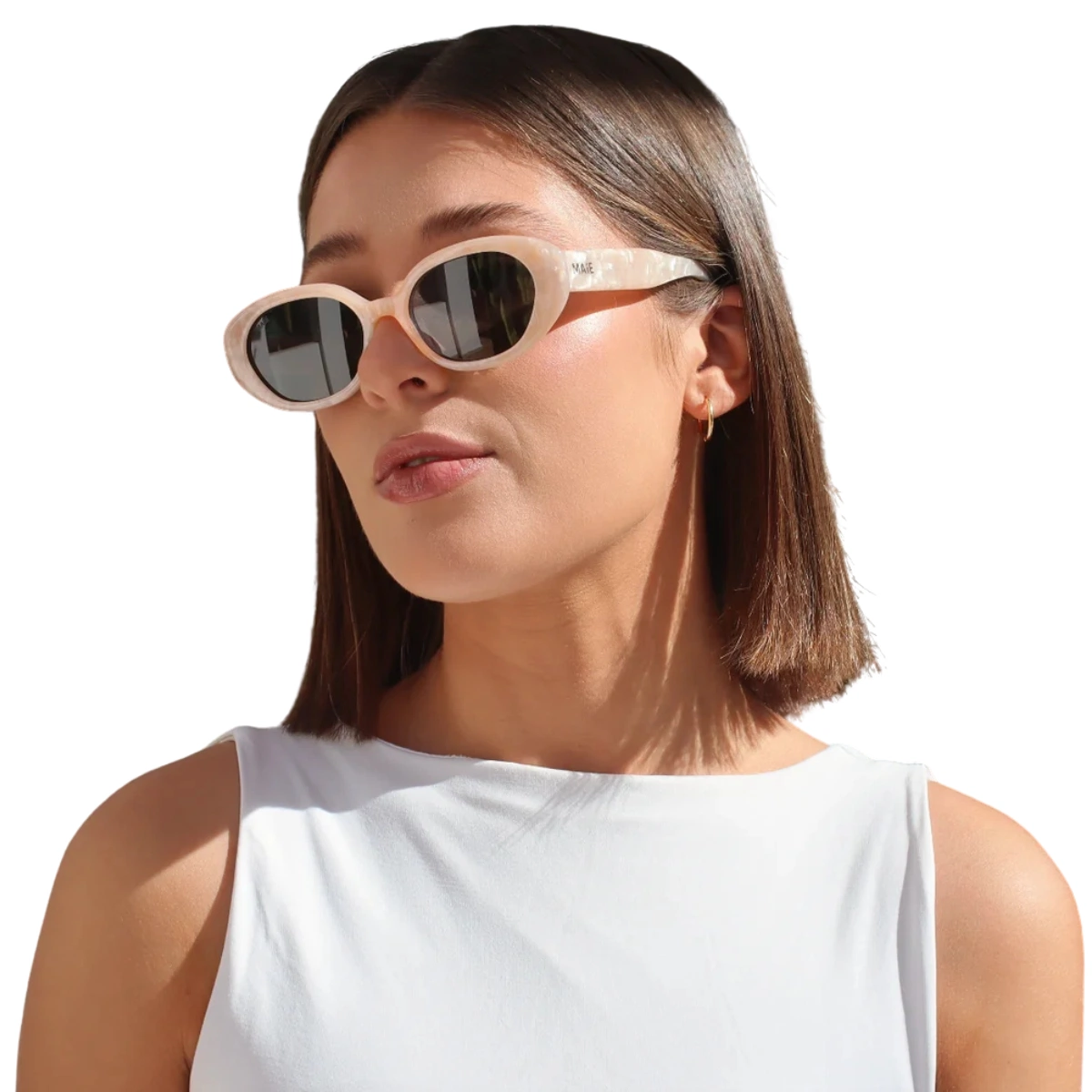 MAiE Azrou - Pearl Grey Round Sunglasses, €126