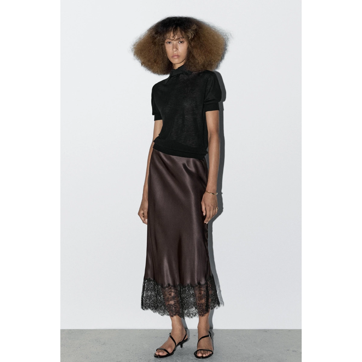 Massimo Dutti Lace Detail Skirt, €129