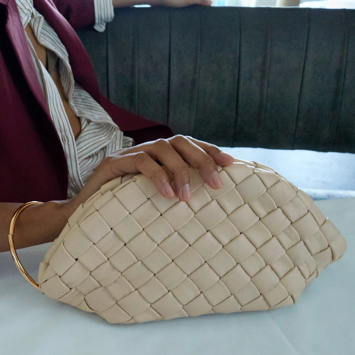 Mango braided leather clutch, €149.99