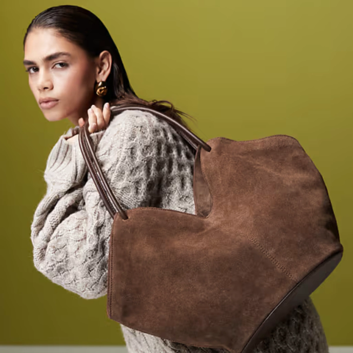 ASOS DESIGN suede tote bag, €86.99