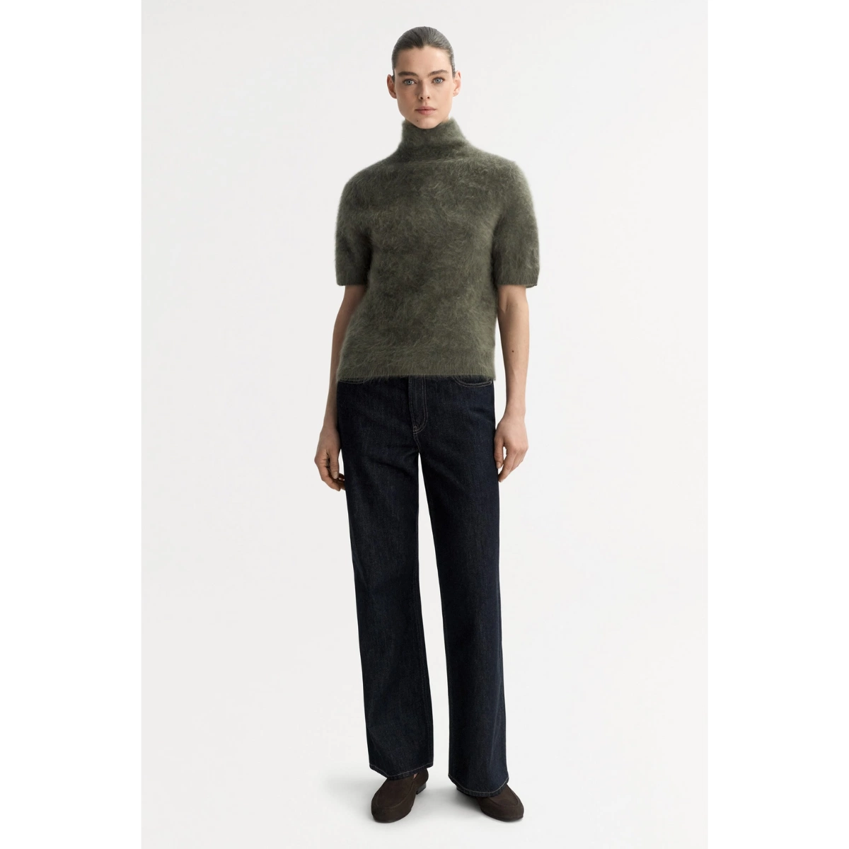 Soft Goat Brushed Short Sleeve Turtleneck, €335