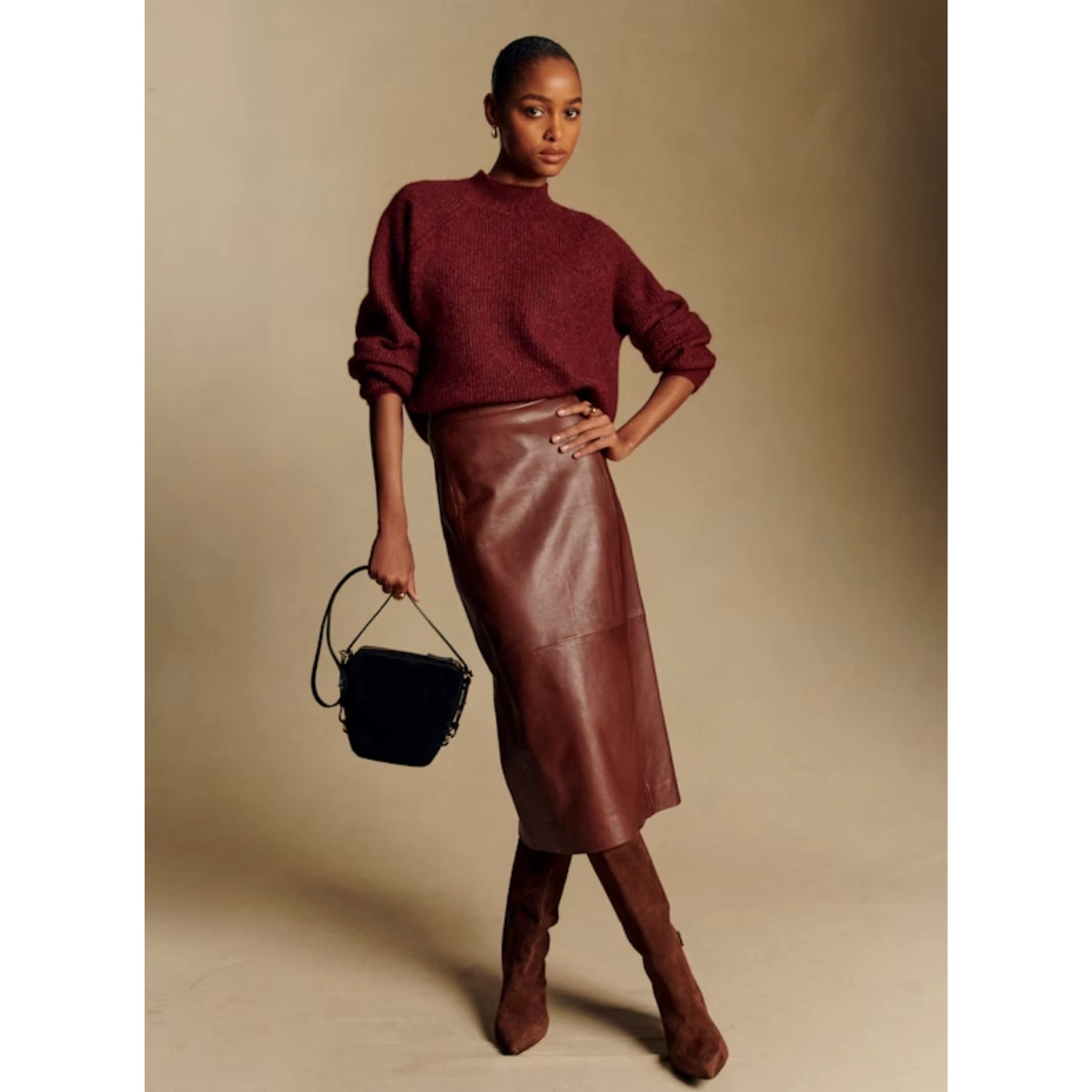 Sézane Jupe Magalia Marron Glacé, €230 