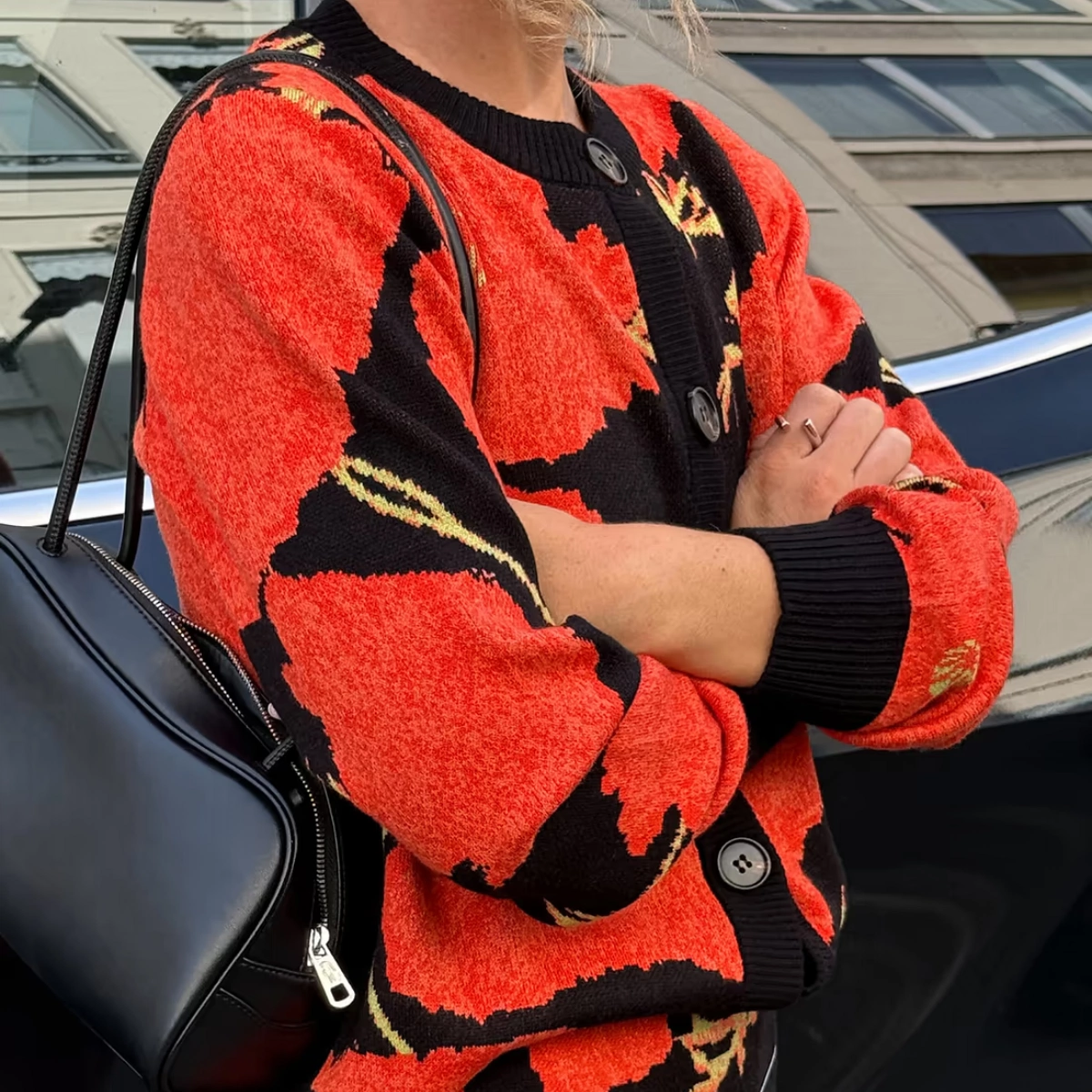 Never Fully Dressed Black Poppy Cardigan, €140