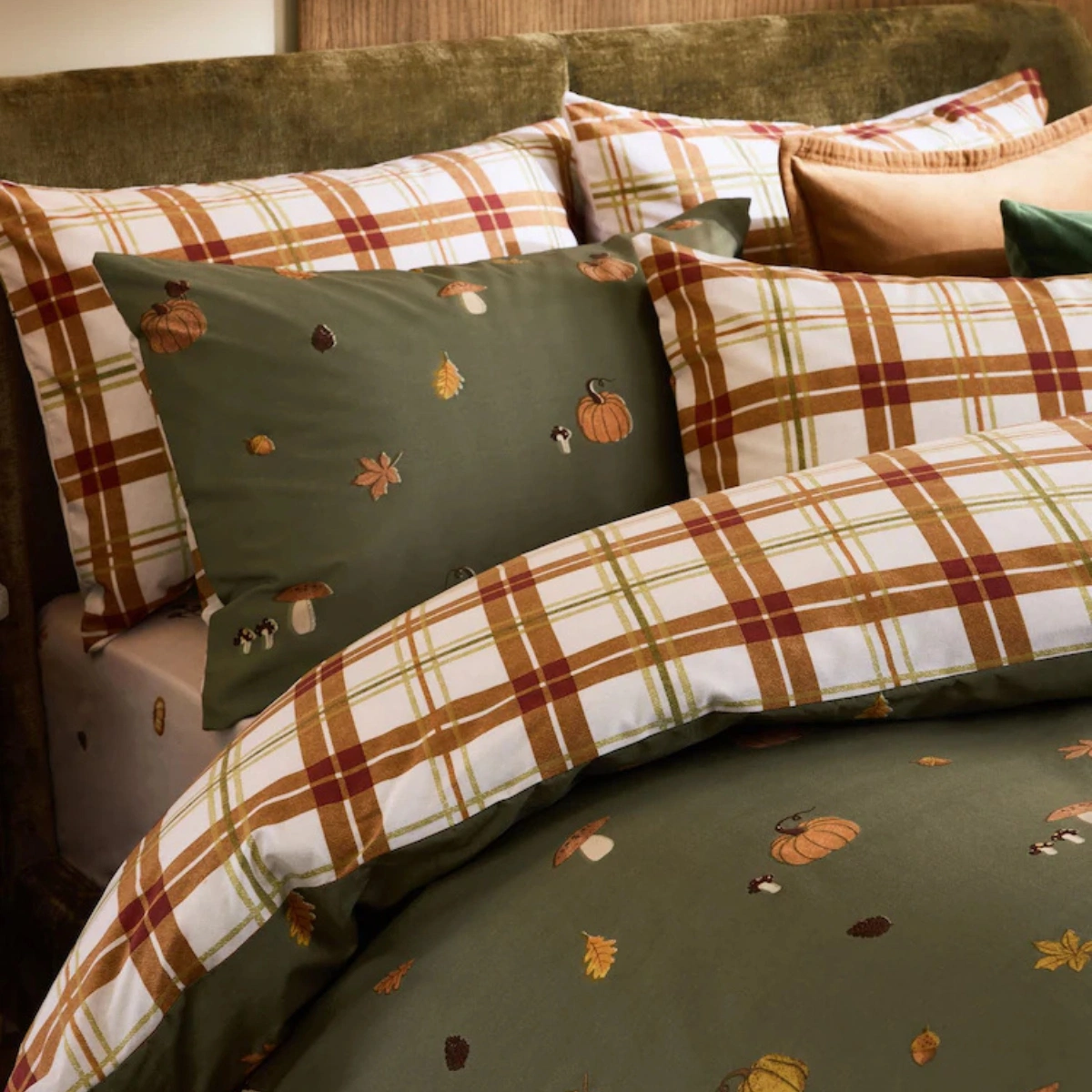 Next Autumn Pumpkin Reversible Duvet Cover and Pillowcase Set, €38-€81