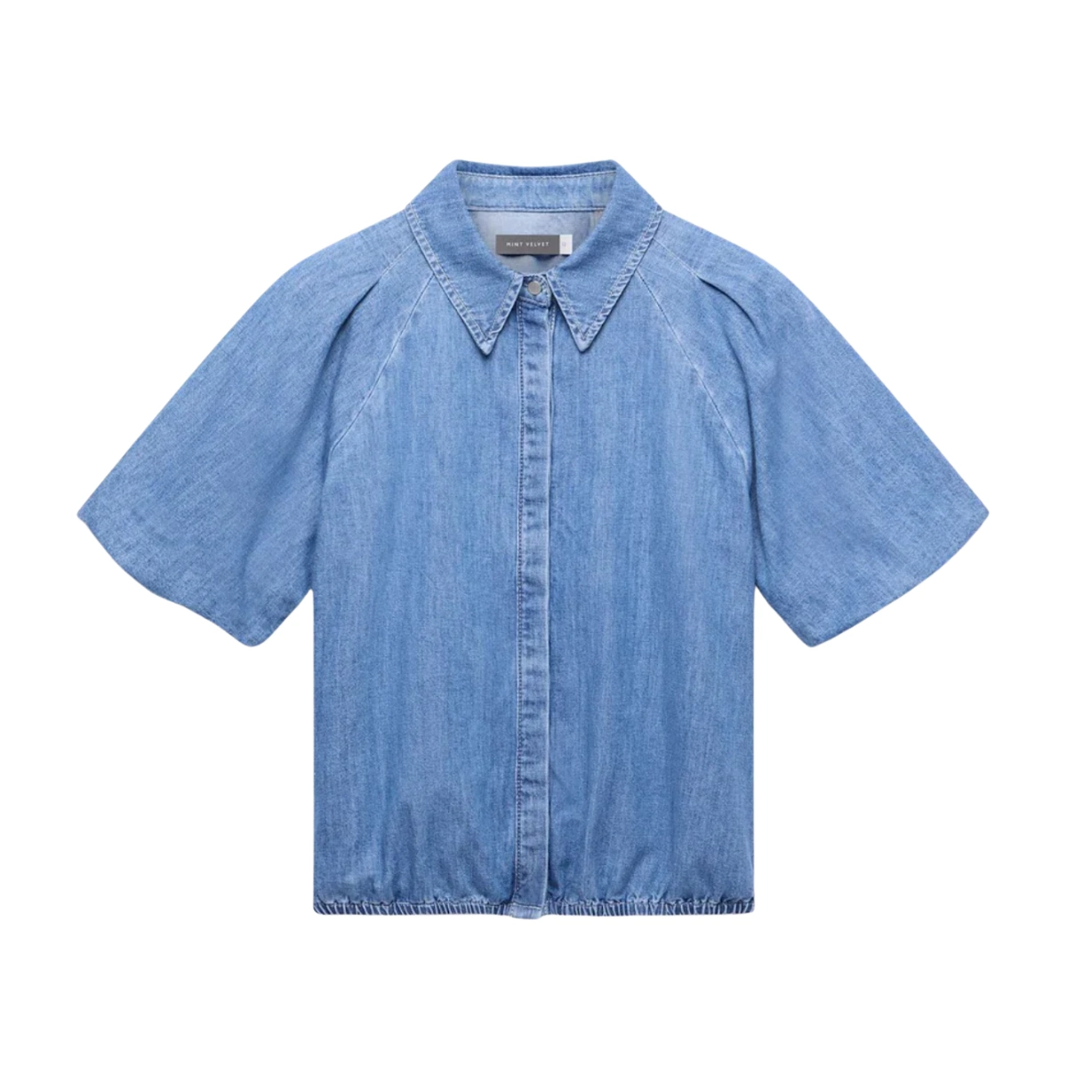 Mint Velvet Indigo Denim Puff Sleeve Shirt, €119
