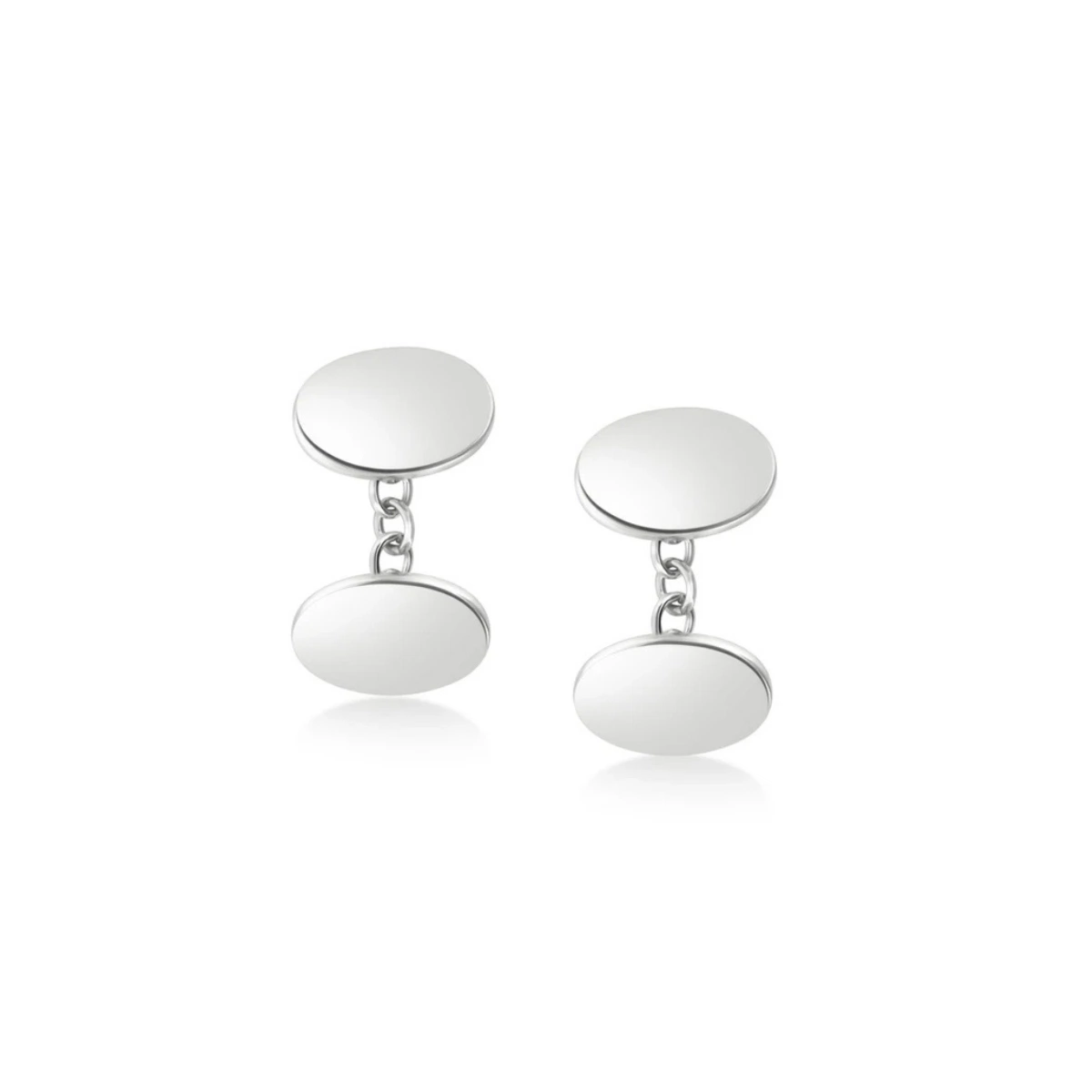 Ryan Thomas Sterling Silver Oval Plain Cufflinks, €175