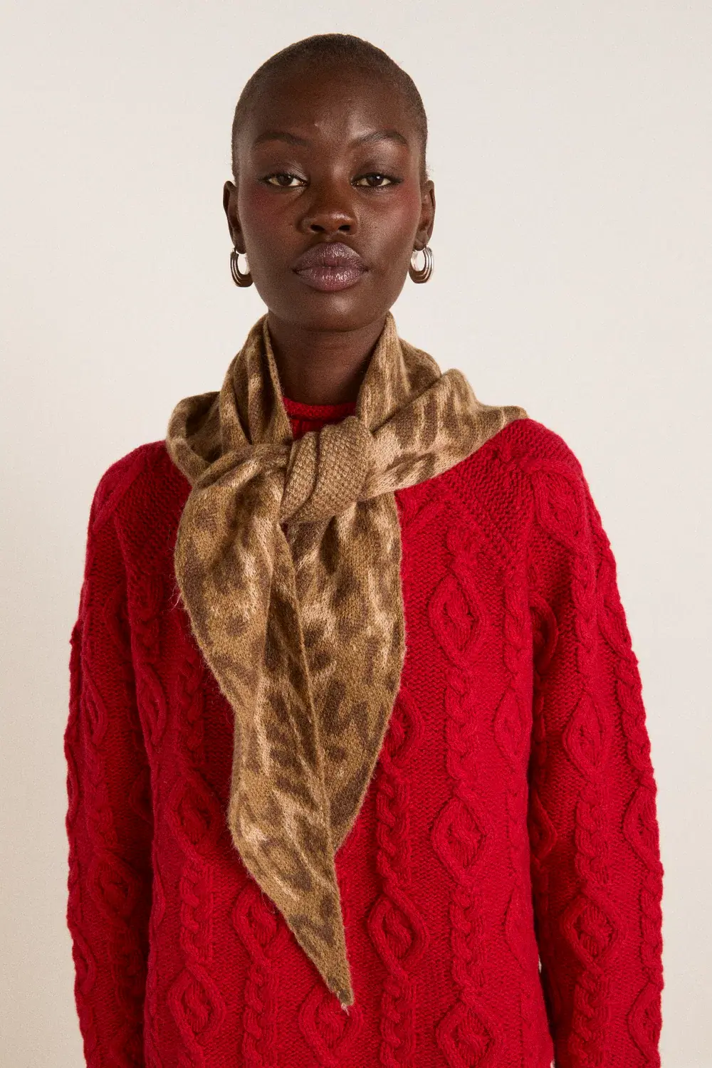 Damson Madder Leopard Print Triangle Scarf, €48.50
