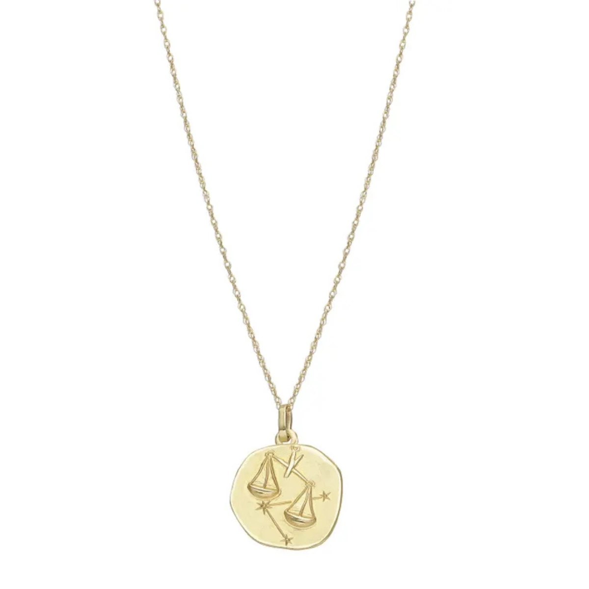 Weir & Sons 9K 16mm Zodiac Libra Gold Pendant Necklace, €320