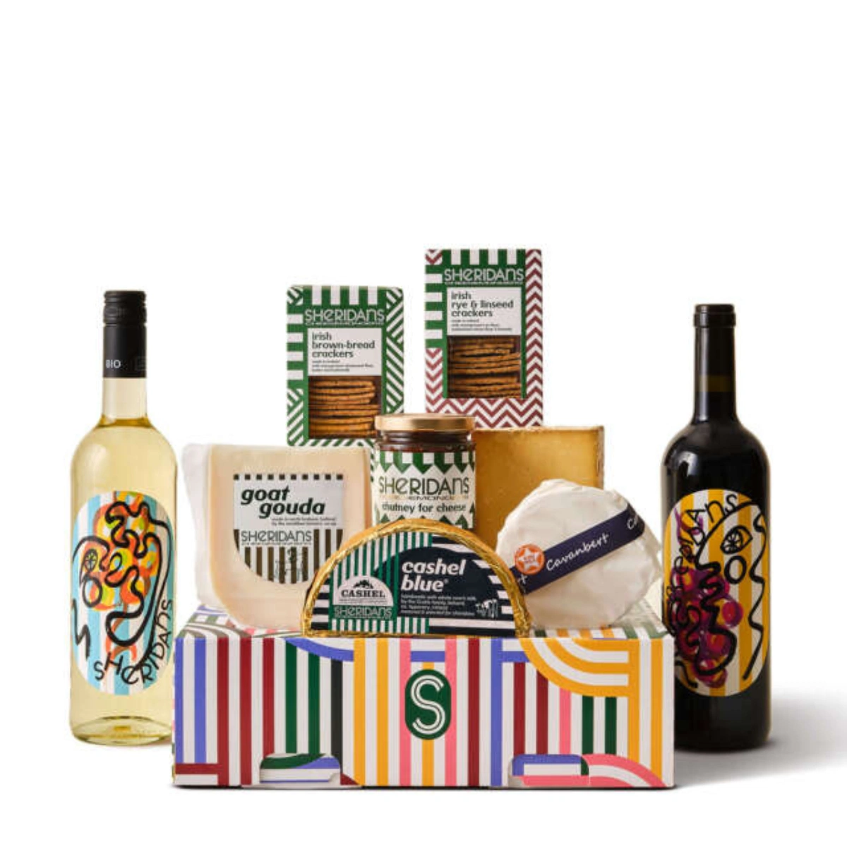 Sheridan's Cheesemonger Cheese, Chutney & Cracker Hamper With Wine, €81