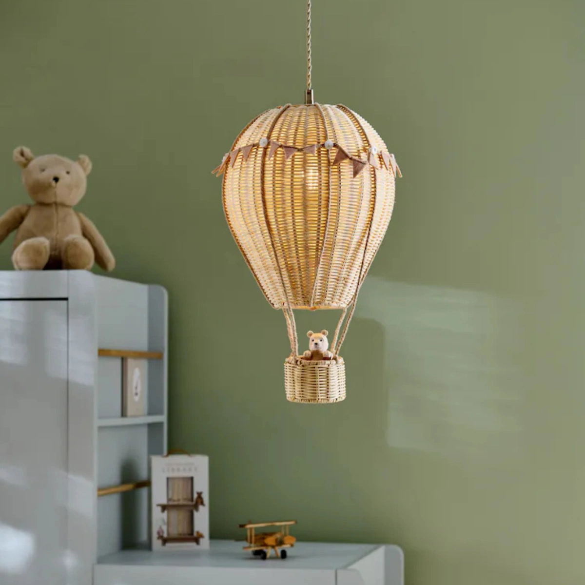 Next Natural Bertie Bear Hot Air Balloon Easy Fit Pendant Lamp Shade, €59