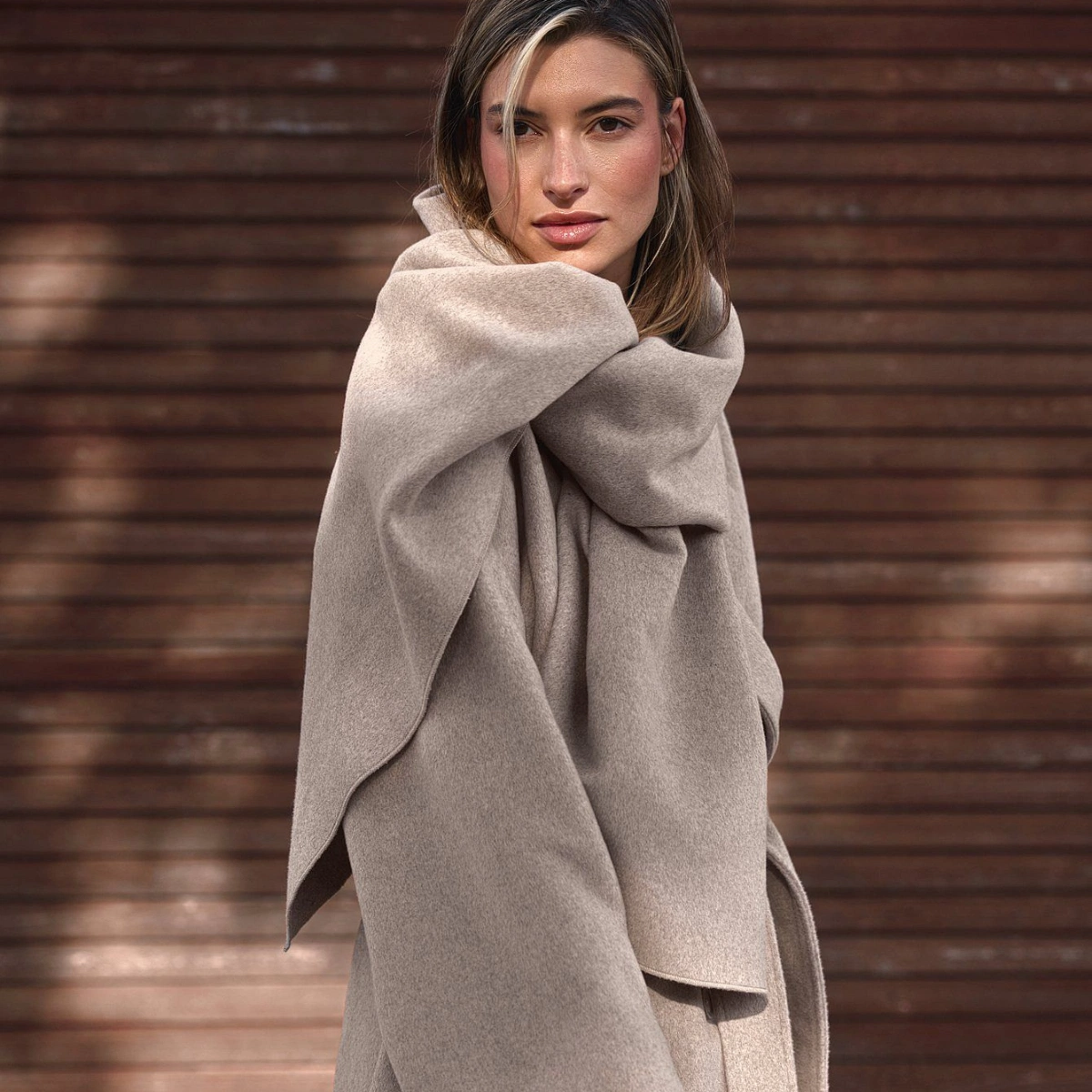 NA-KD Wool Blend Scarf Detail Coat, €179.95