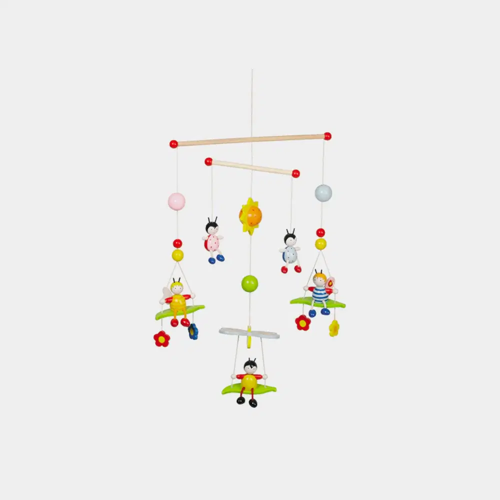 Wooden Heart Bees & Beetles Mobile, €32.95