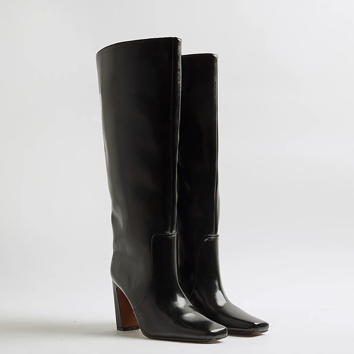 River Island Black Chisel Toe High Leg Boots, €88