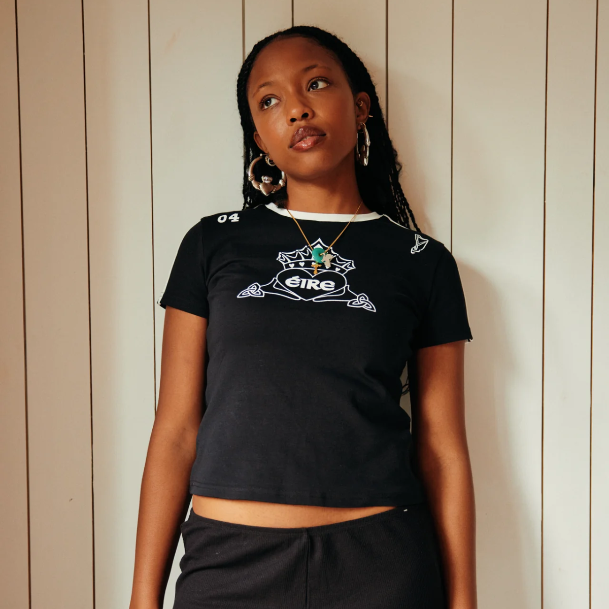 Ditsy Bits Claddagh Jersey In Black, €40