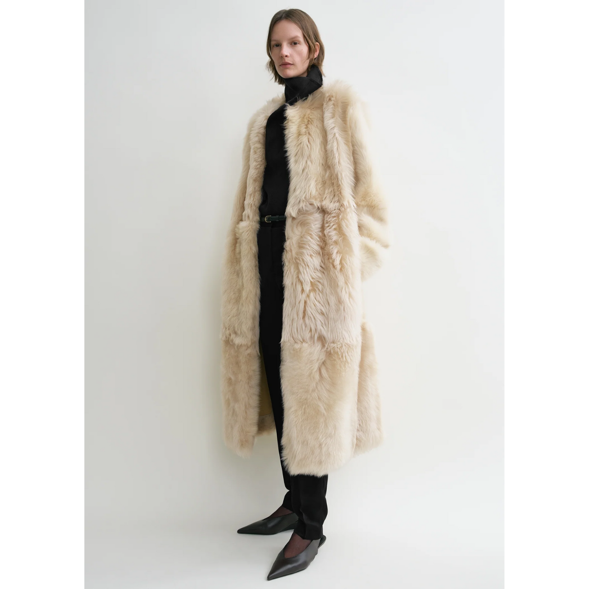Toteme Silky Shearling Coat in Eggnog, €4,100