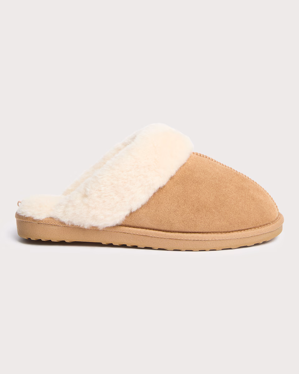 F&F Faux Shearling Lined Backless Slippers, €14