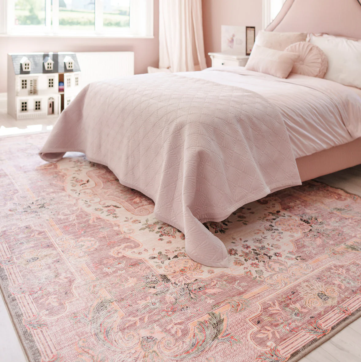 Washable Pink Medallion Rug - Dusk, from €185