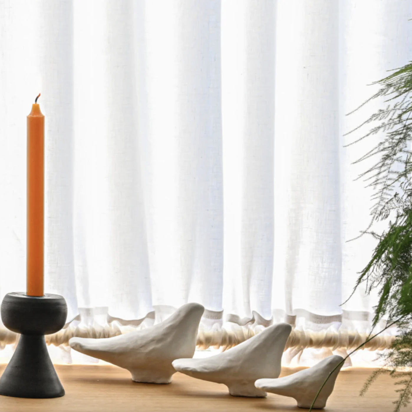 Set of 3 ceramic painted birds, €89, Tomorrows