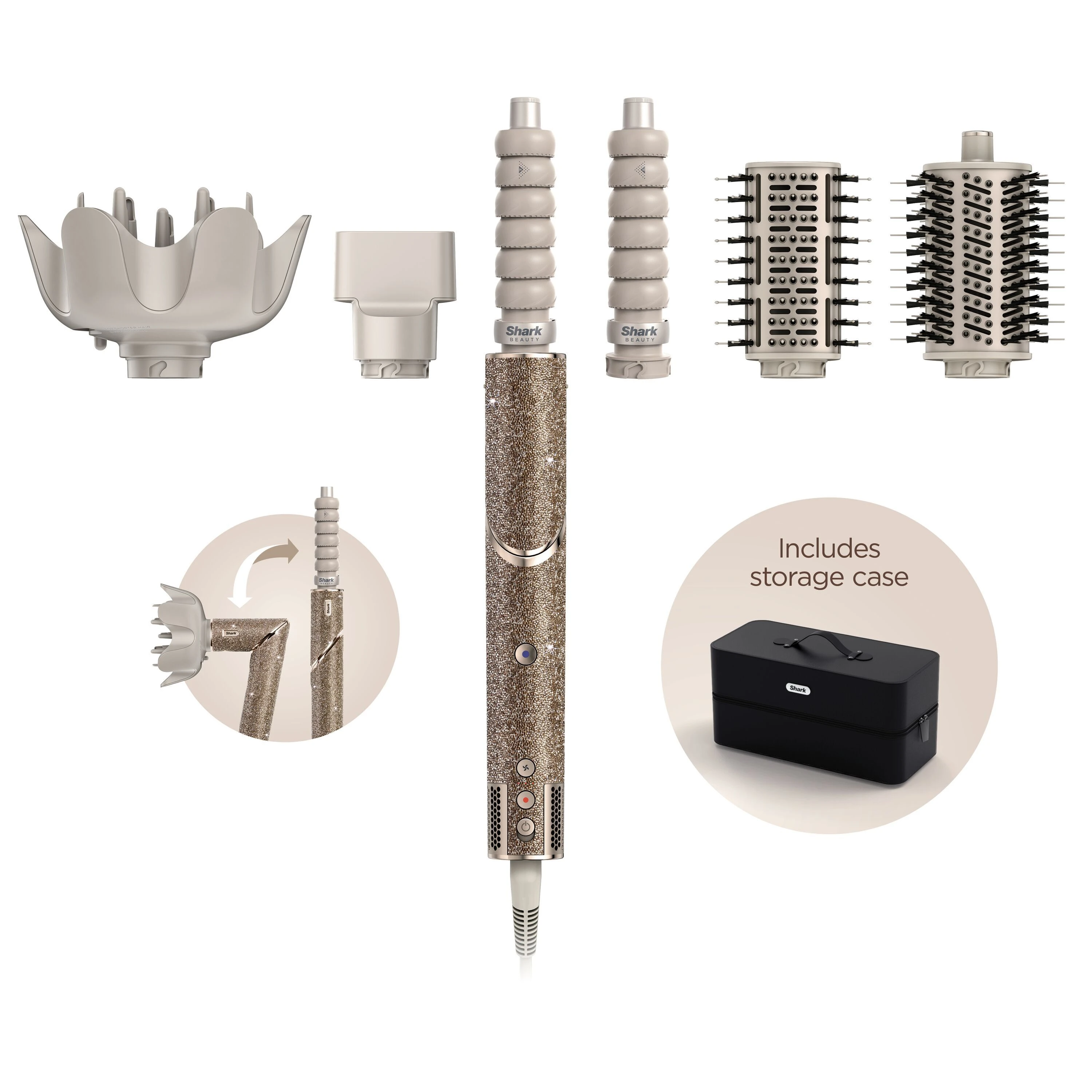 Shark FlexStyle 5-in-1 Air Styling & Hair Drying System Limited Edition in Champagne Diamond, €269.99