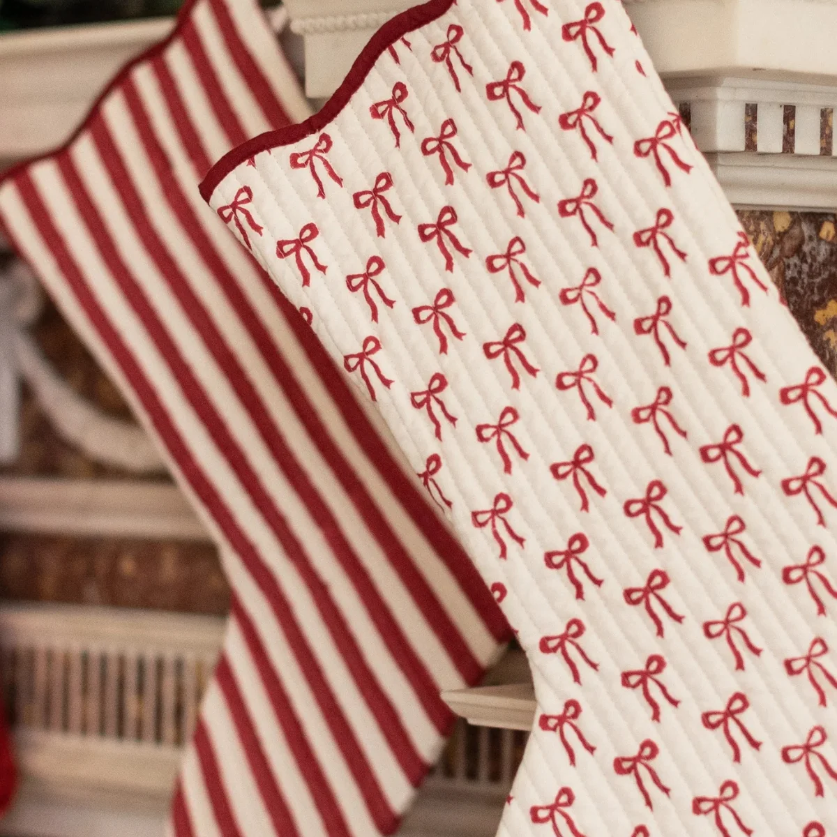 LNH Edit Christmas bow Quilted Stocking, €26.50