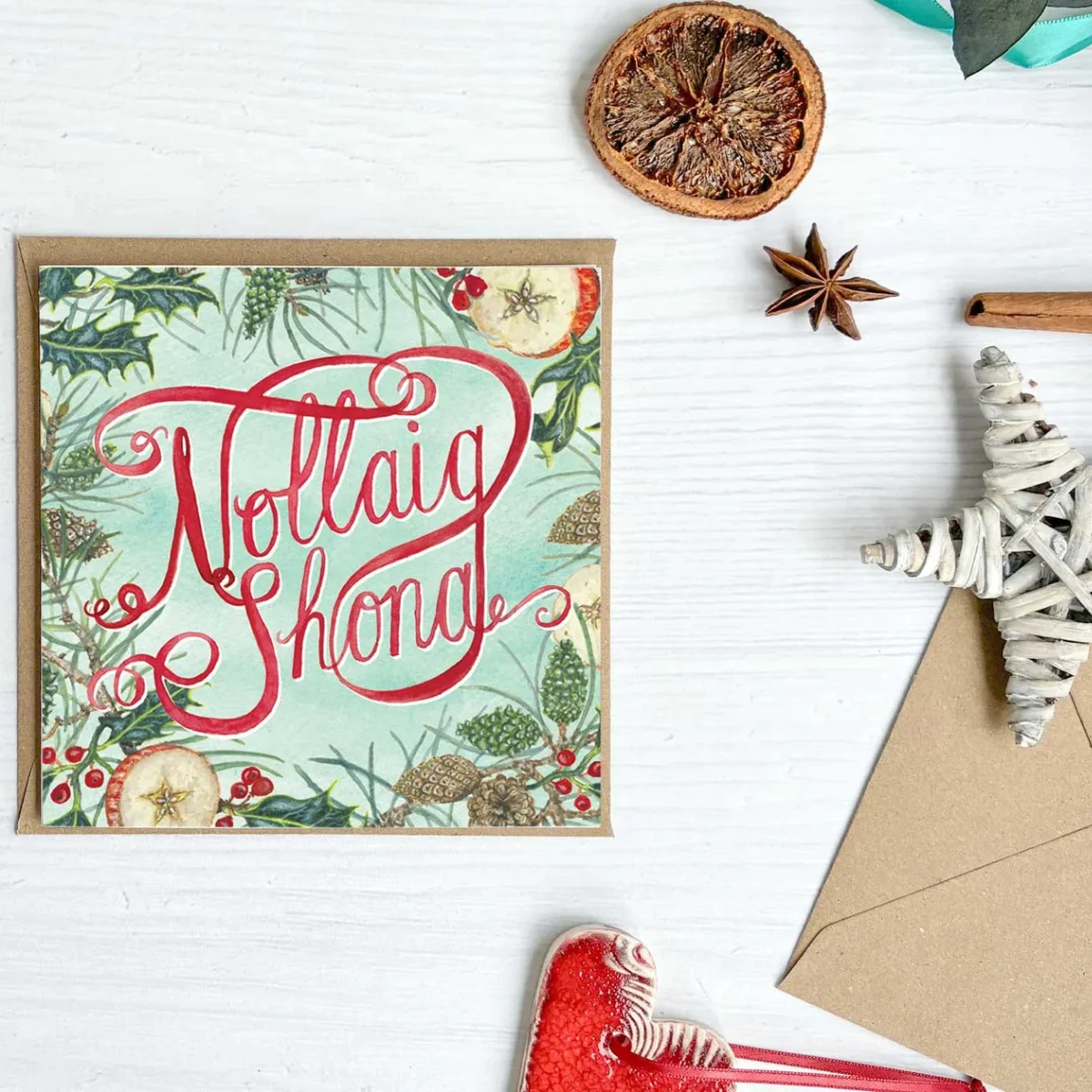Fiadh & Finn Nollaig Shona Christmas Cards, Set of 5, €19