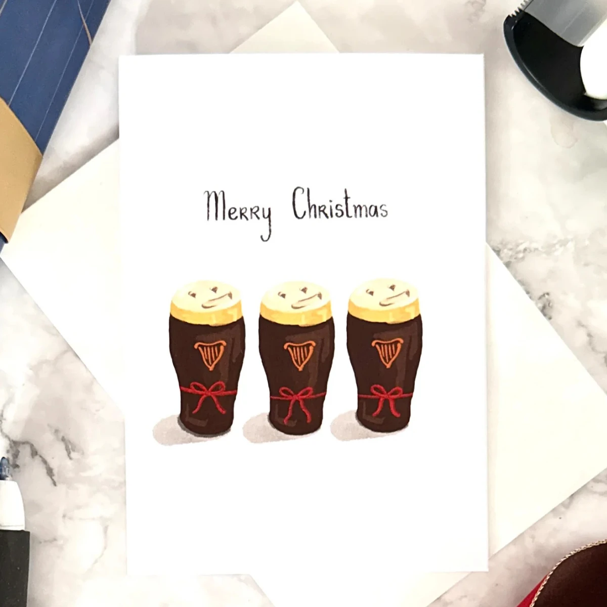 Designist Merry Christmas Pints Card, €4