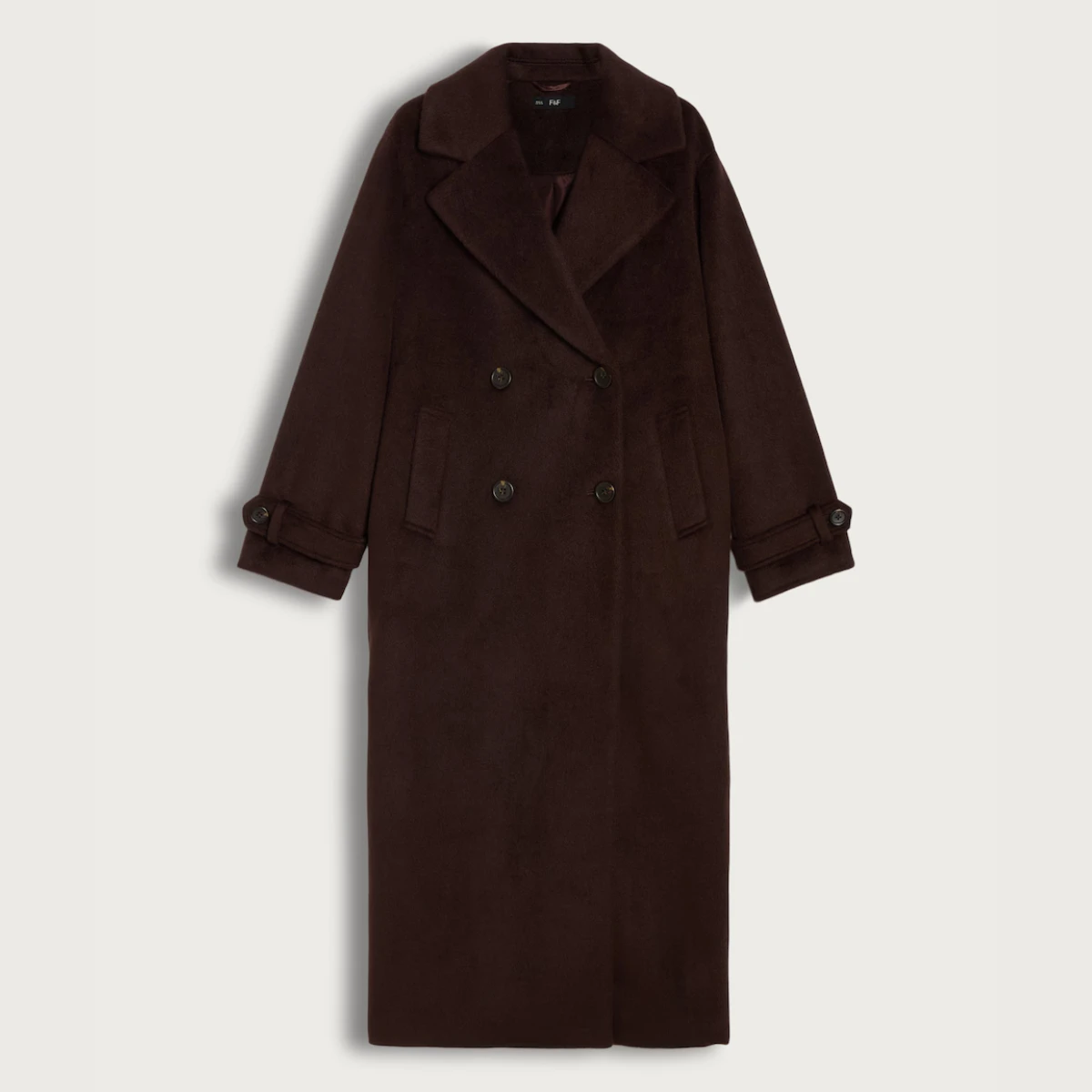  F&F Double Breasted Long Coat in Brown, €68
