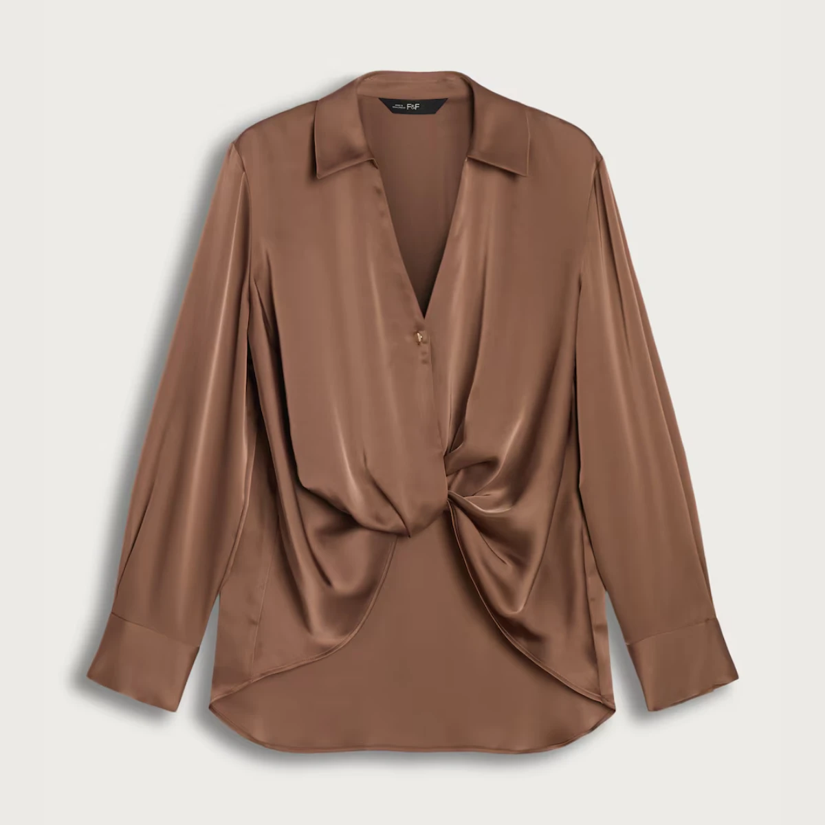 F&F Satin Twist Front Long Sleeved Blouse, €22