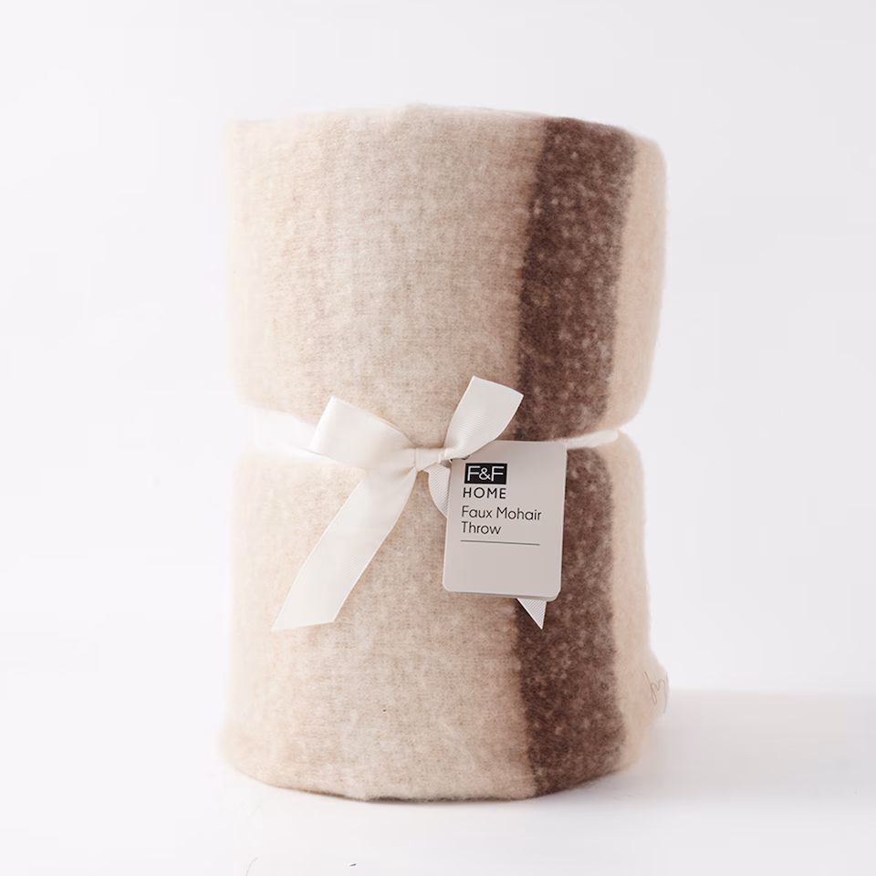 F&F Home Ombre Stripe faux Mohair Throw, €22