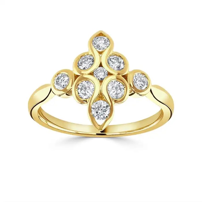 Weir Collection 18ct Yellow Gold 0.63ct Diamond Set Dress Ring