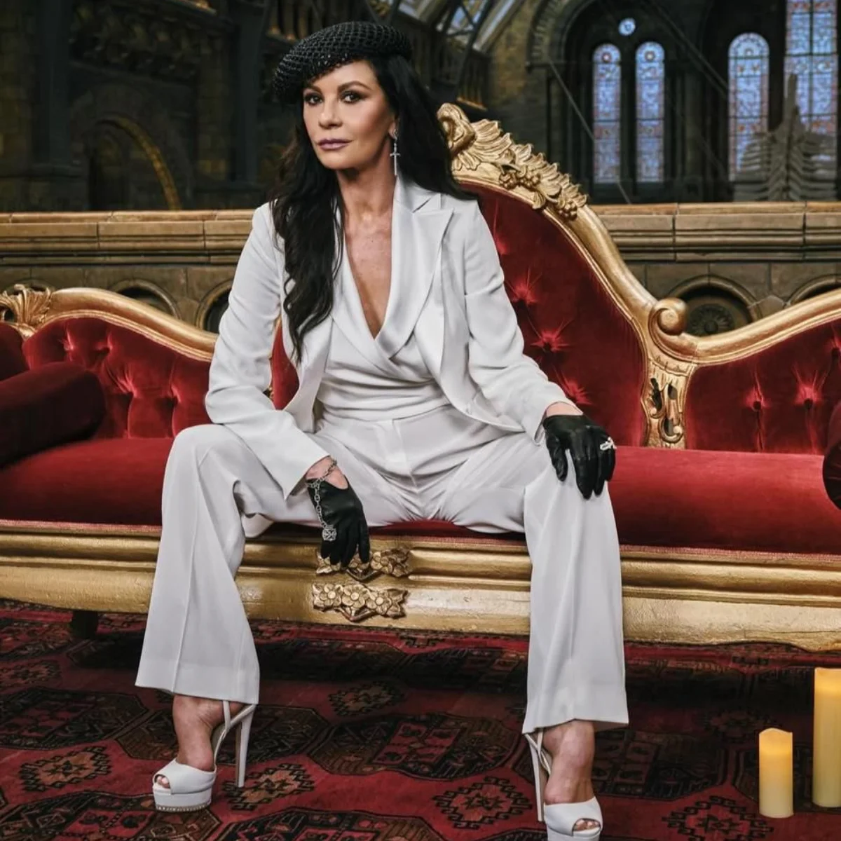 Catherine Zeta Jones wears Paula Rowan for Wednesday, Season 2