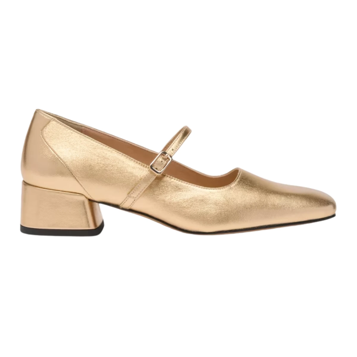 Russell & Bromley Gold Metallic Mary Janes, €300 