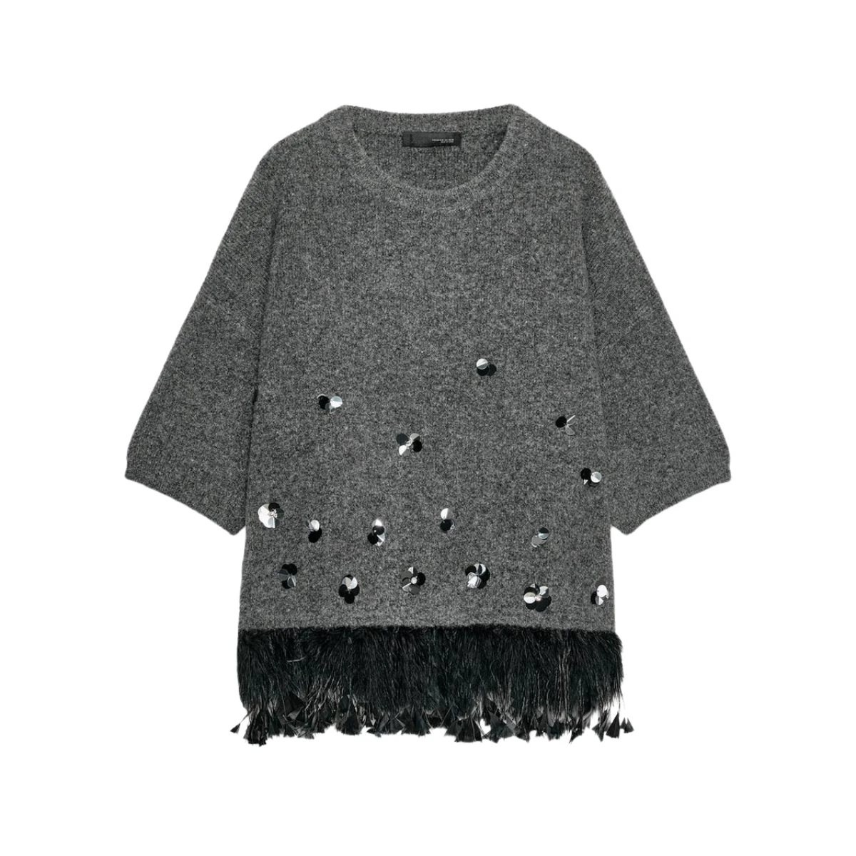 Zara Wool, Sequin And Feather Jumper, €59.95 