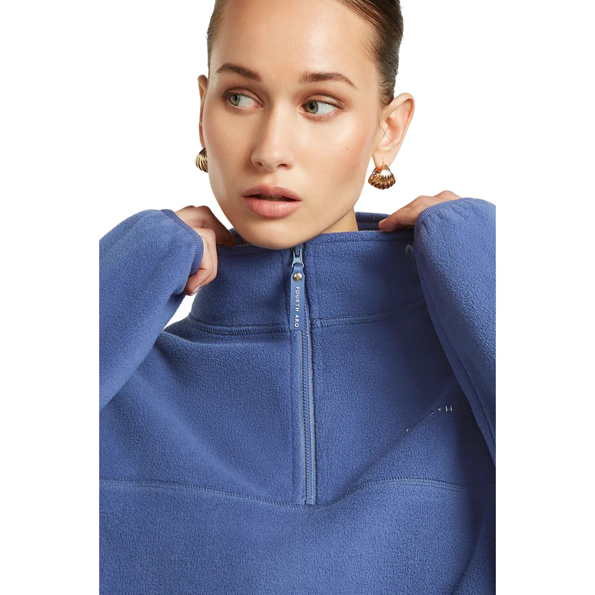 FOURTH ARQ DEVAN 'Cloud' Half-Zip Denim Blue, €40