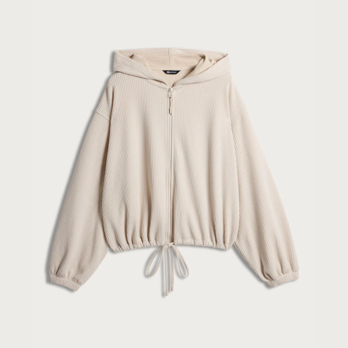 F&F Active Ribbed Zip Up Hoodie in Neutral, €26