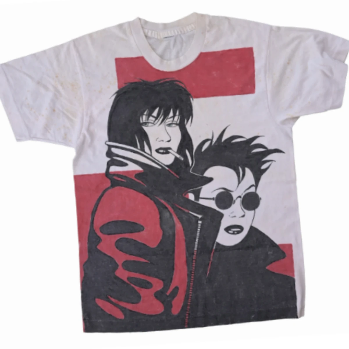 Tara Doyle's Love and Rockets t-shirt - handdrawn by a friend while squatting in London in 1990.