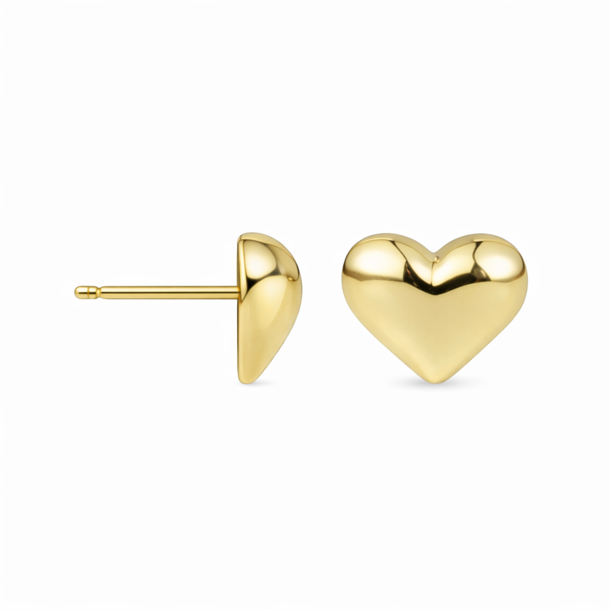 The Mini Block Heart Stud Earrings in Gold, €21