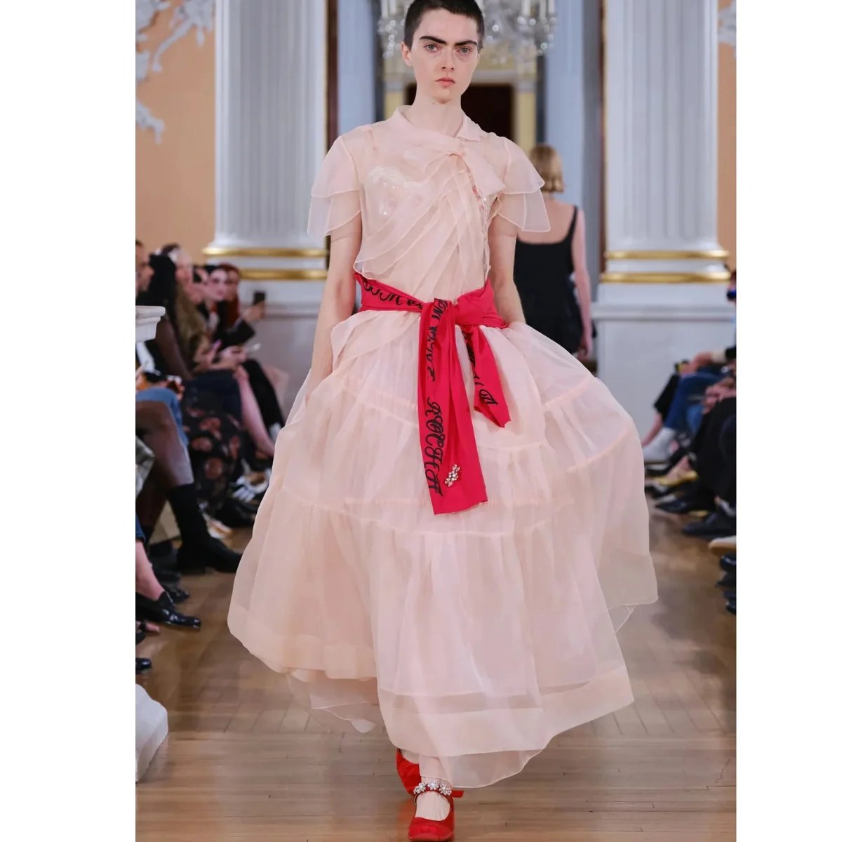 Simone Rocha Sheer Bow Flounce Dress, €2,395