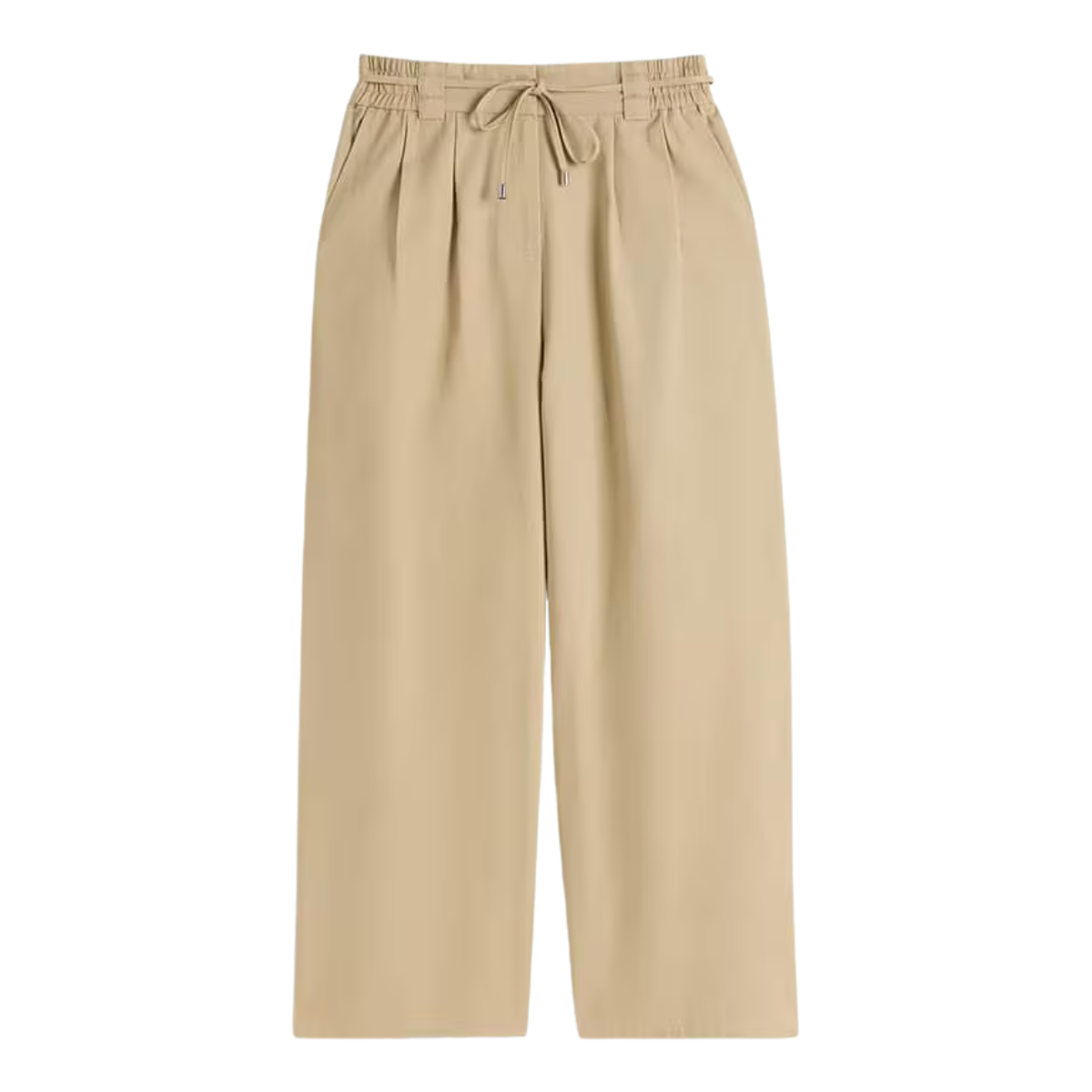 Ecru wide-leg trousers, €32