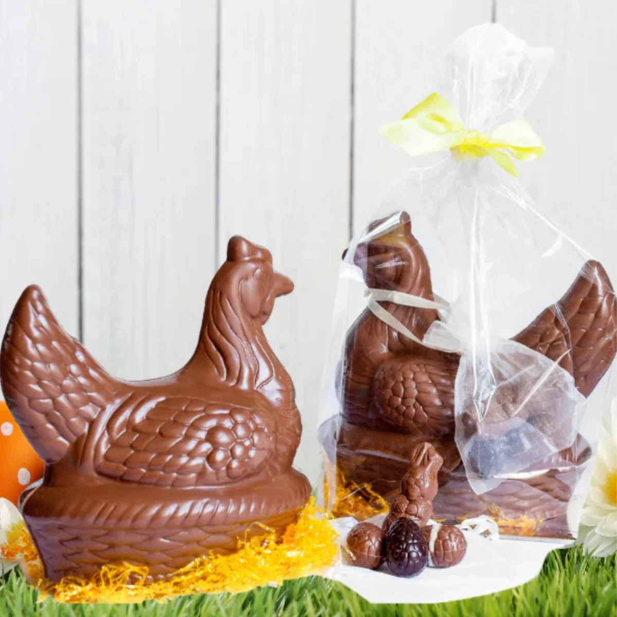 Chez Emily Milk Chocolate Hen with Mini Eggs, €22.50