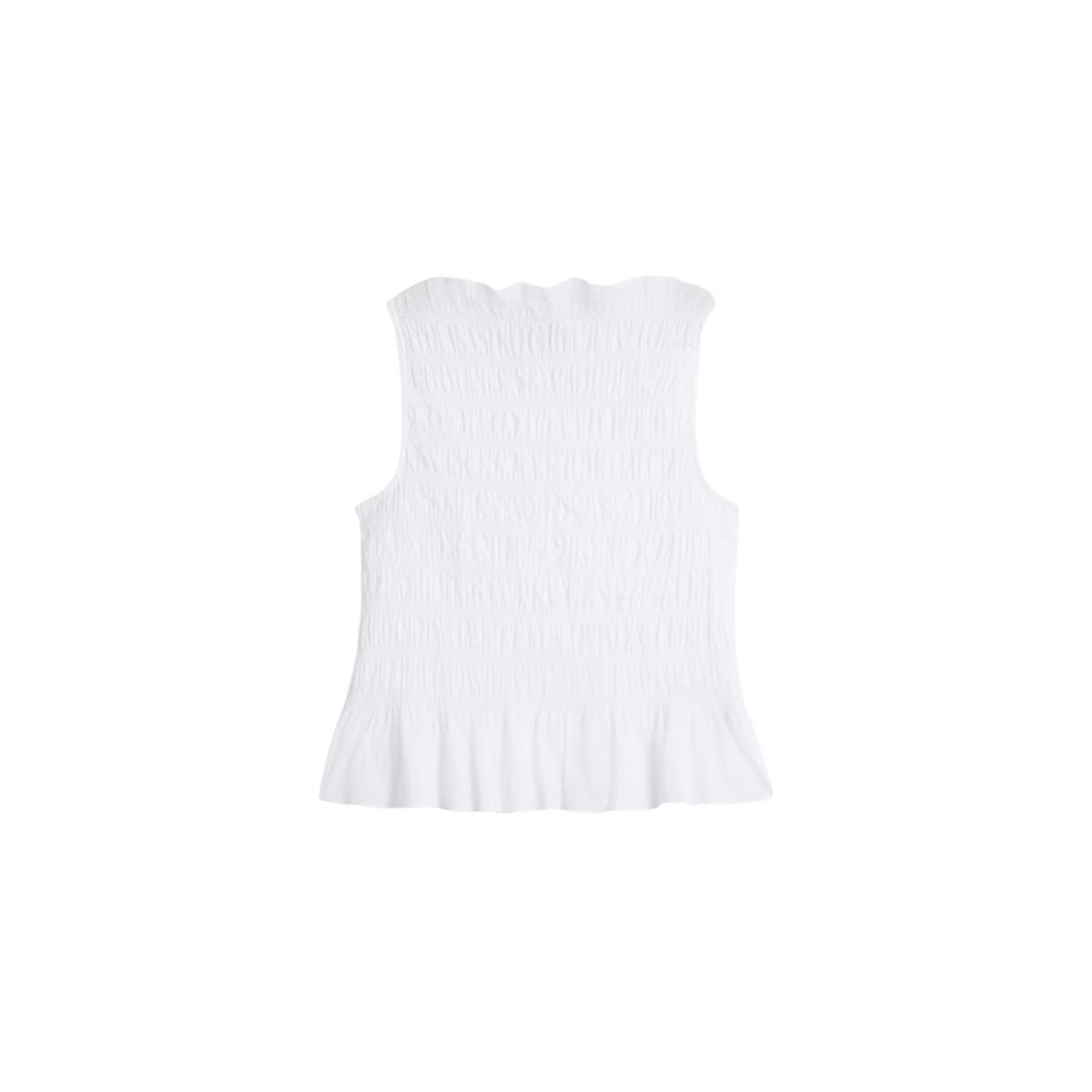 F&F Pure Cotton Shirred Sleeveless Top in White, €17