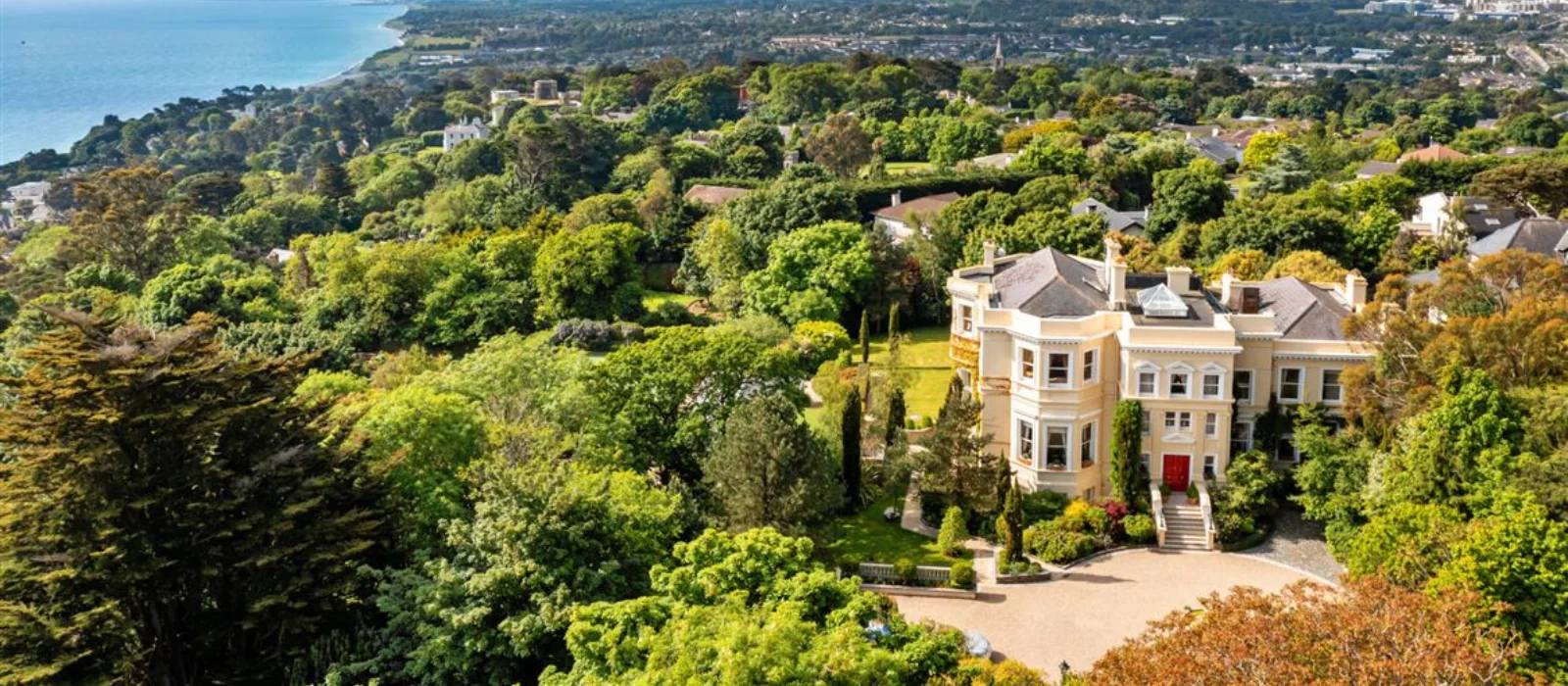 This Victorian home is complete with an all-weather tennis court and an indoor swimming pool
