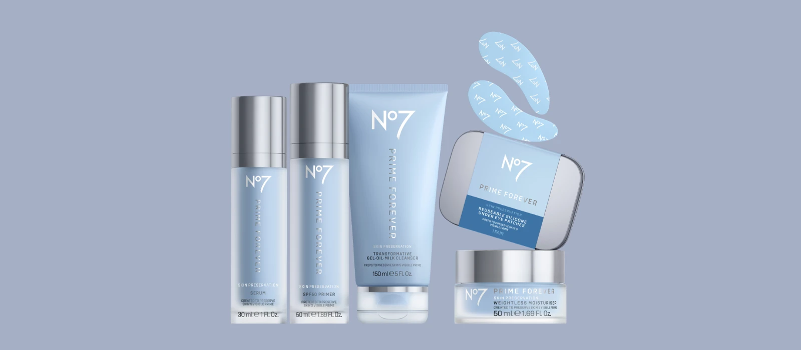 WIN the entire No7 Prime Forever skin preservation range