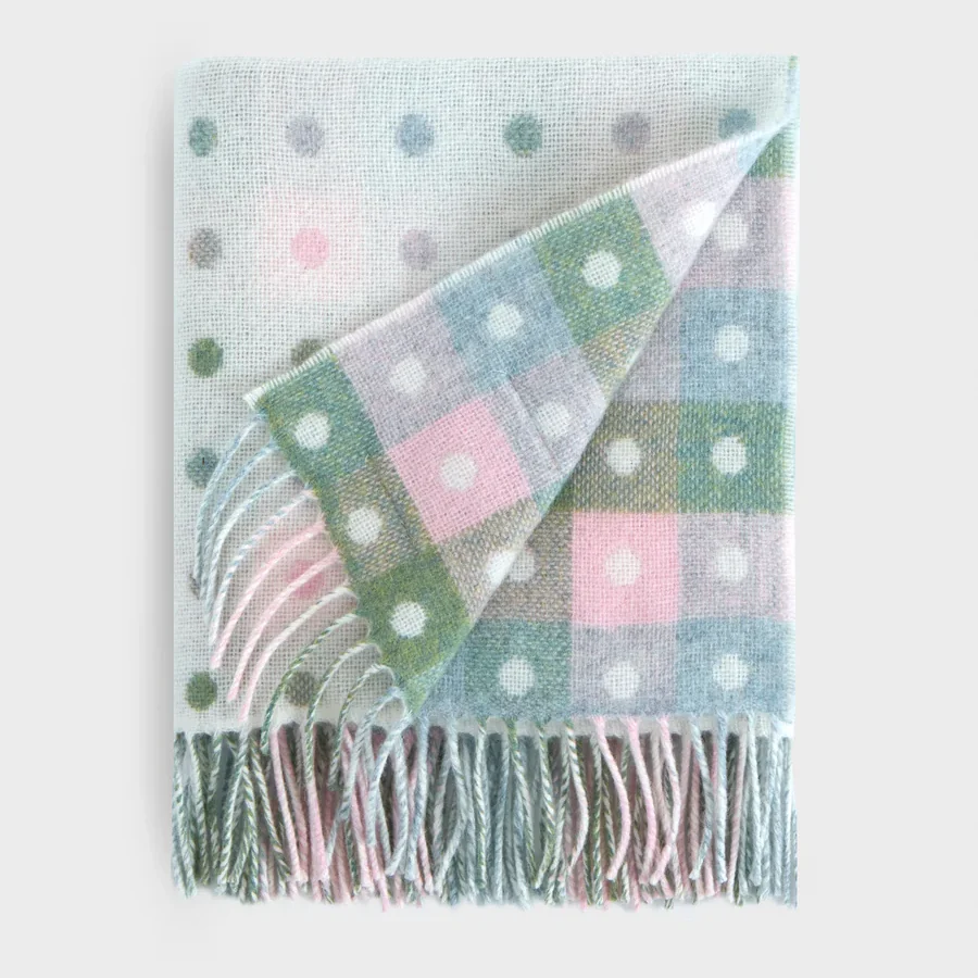 FOXFORD Pastel Spot Lambswool Baby Blanket, €62