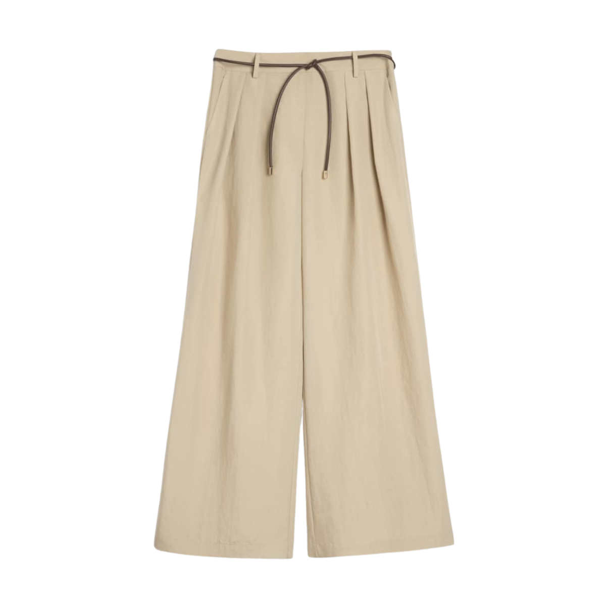 The F&F Edit Lyocell Rich Belted Wide Leg Co-ord Trousers in Cream