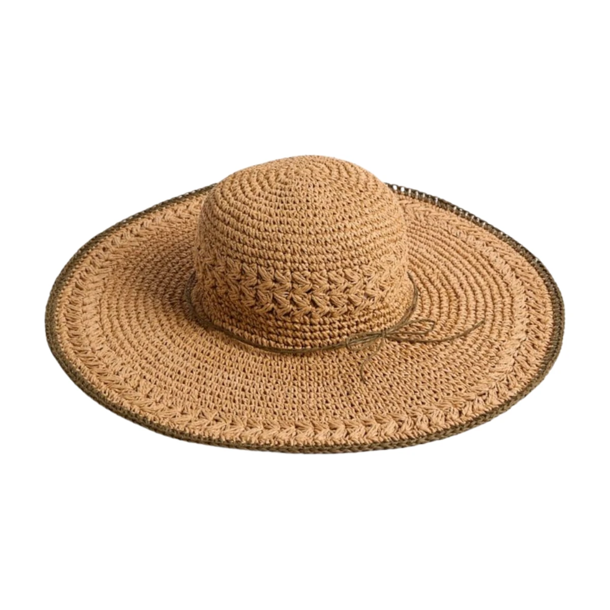 F&F Straw Wide Brim Sun Hat in Neutral