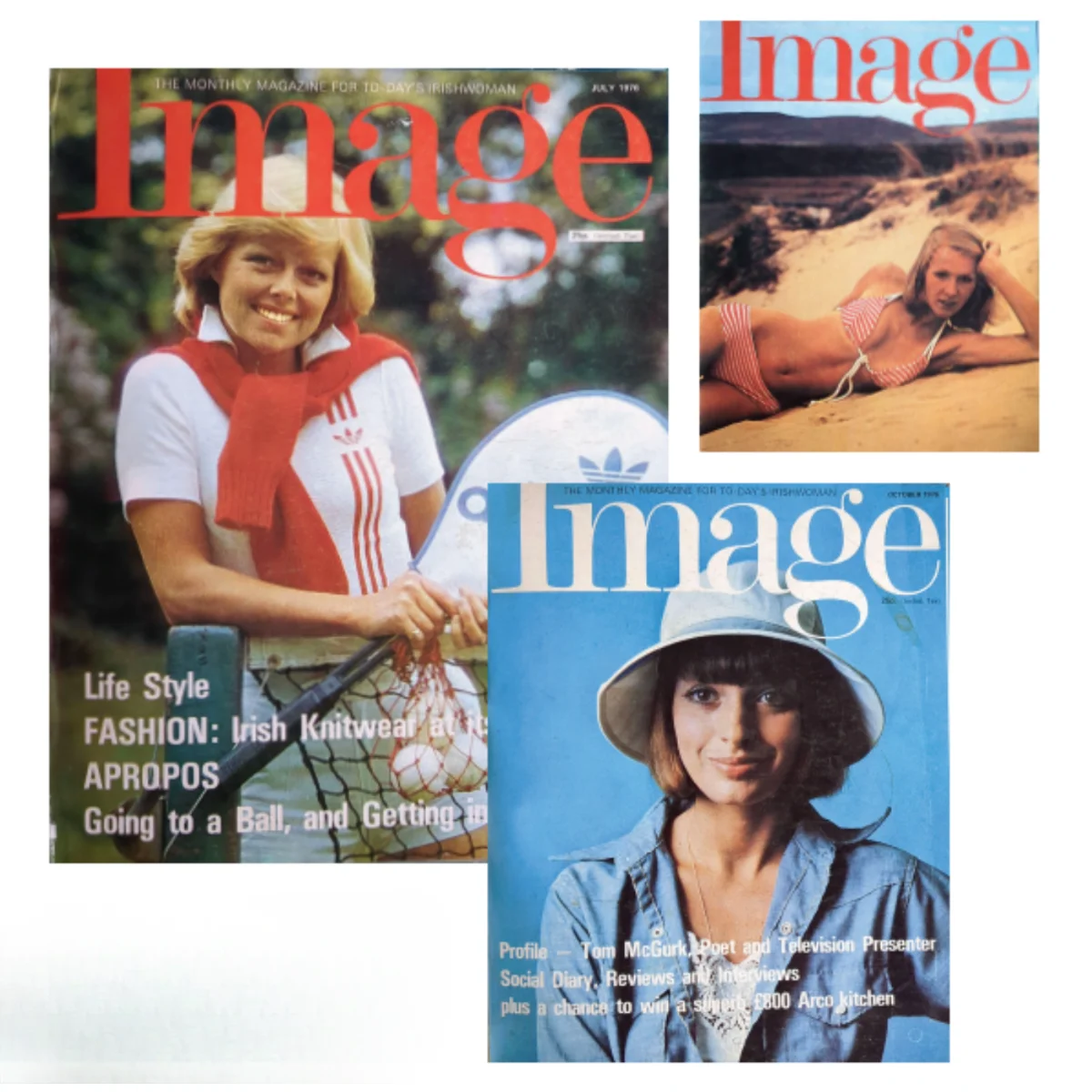  IMAGE July 1976 cover. The May 1976 cover in which bikinis were named the “biggest thing in beachwear – though judging by some we have seen it might be more correct to say the smallest!”. October 1976 cover.