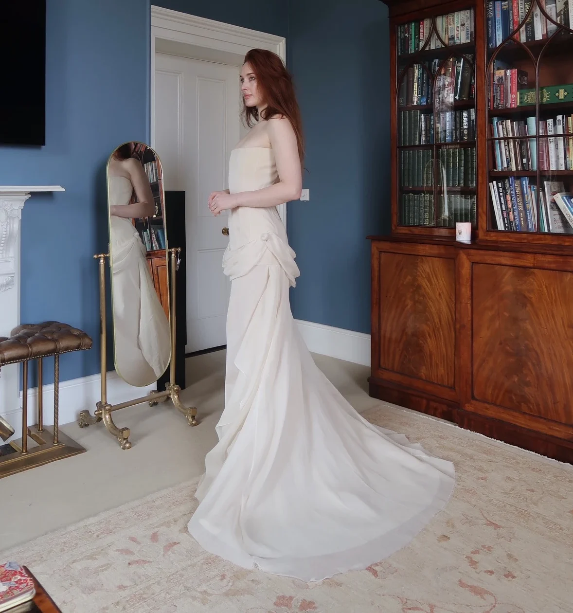 Roz at a fitting for the dress