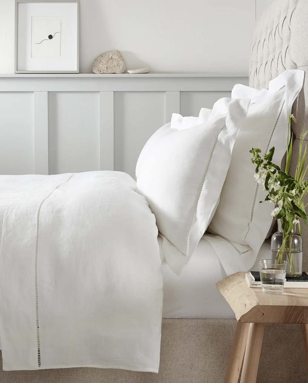Santorini linen duvet cover, from €215, The White Company